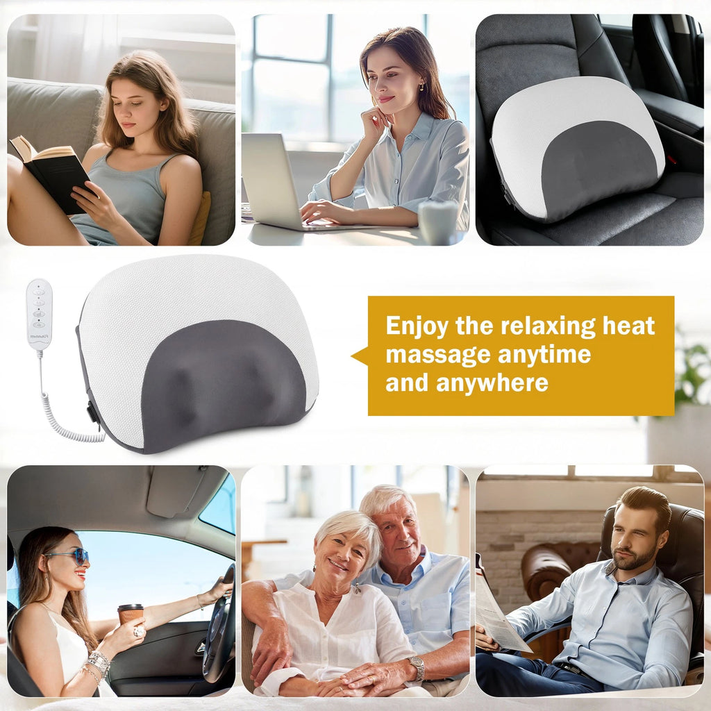 3-In-1 Neck Massager Pillow With Vibration Heating Traction Therapy Pain Relief
