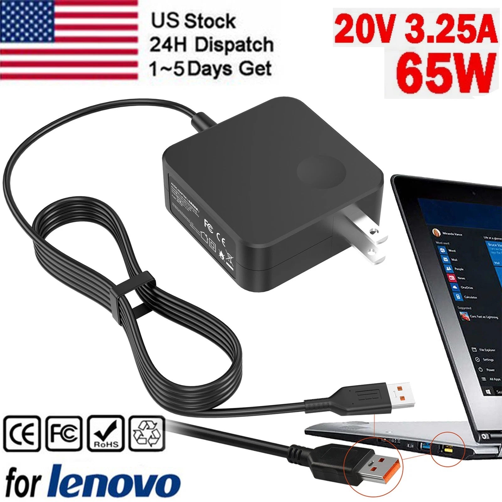 AC Adapter Charger For Lenovo Yoga 900 700 900S 3 4 Pro 1370 900-13ISK 700 14ISK