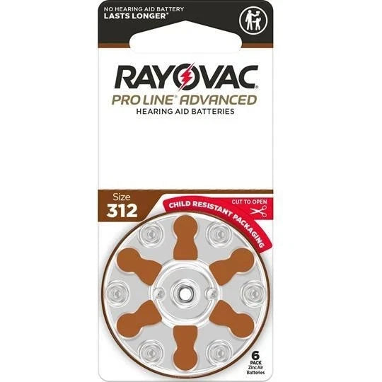 Rayovac Proline Advanced Hearing Aid Batteries | Size 312 (60 pack)