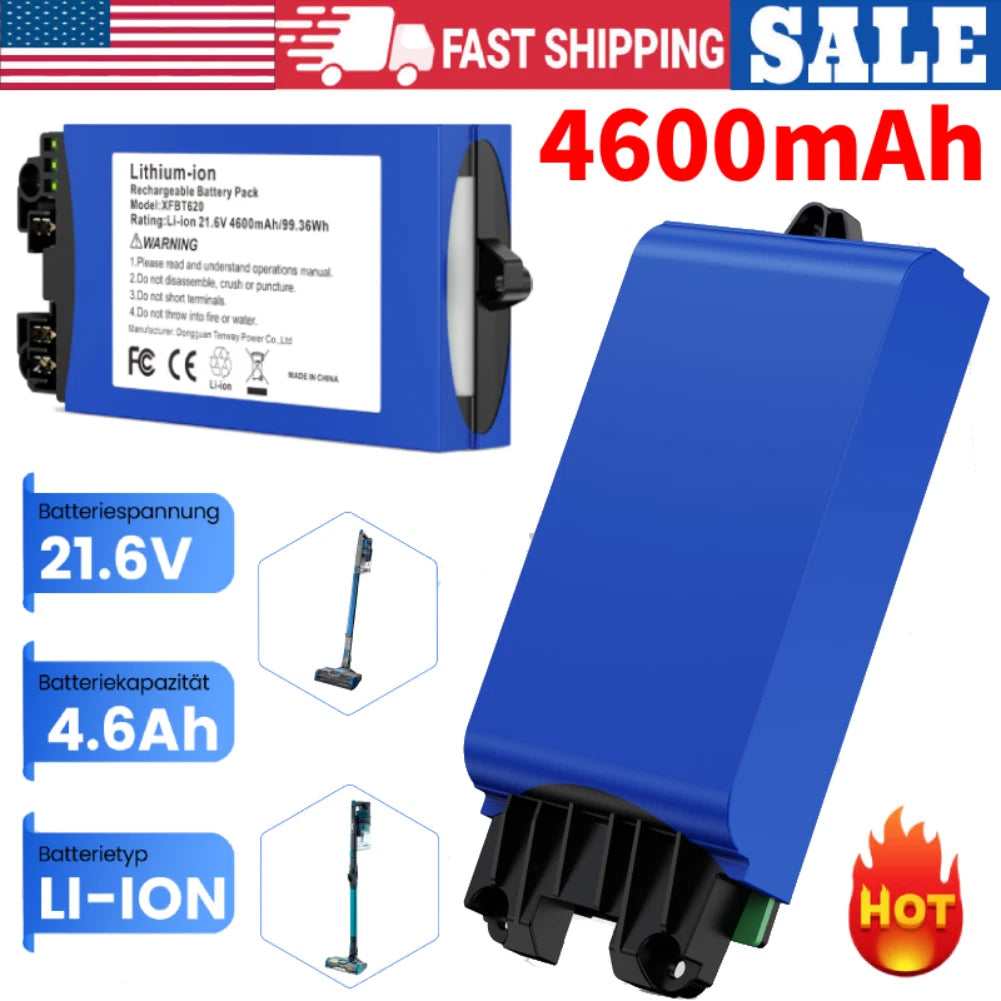 4600mAh Replacement Battery for Shark Ion R75 RV85 RV850 RV750-N RVBAT850