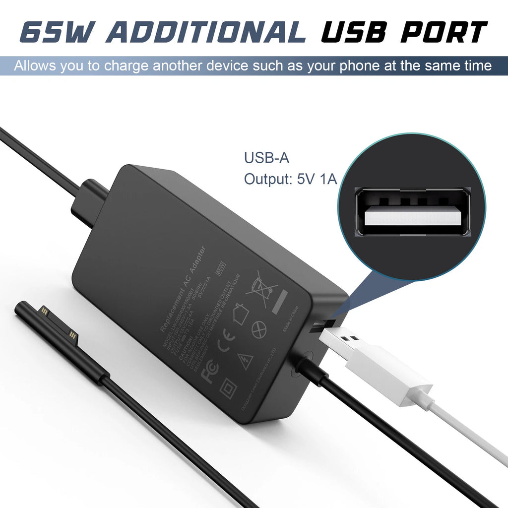 65W AC Adapter Power Charger for Microsoft Surface Pro 3 4 5 6 7 GO Tablet 1706