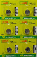 GP164 AG1 LR60 LR620 Alkaline Button Batteries 8 Pcs