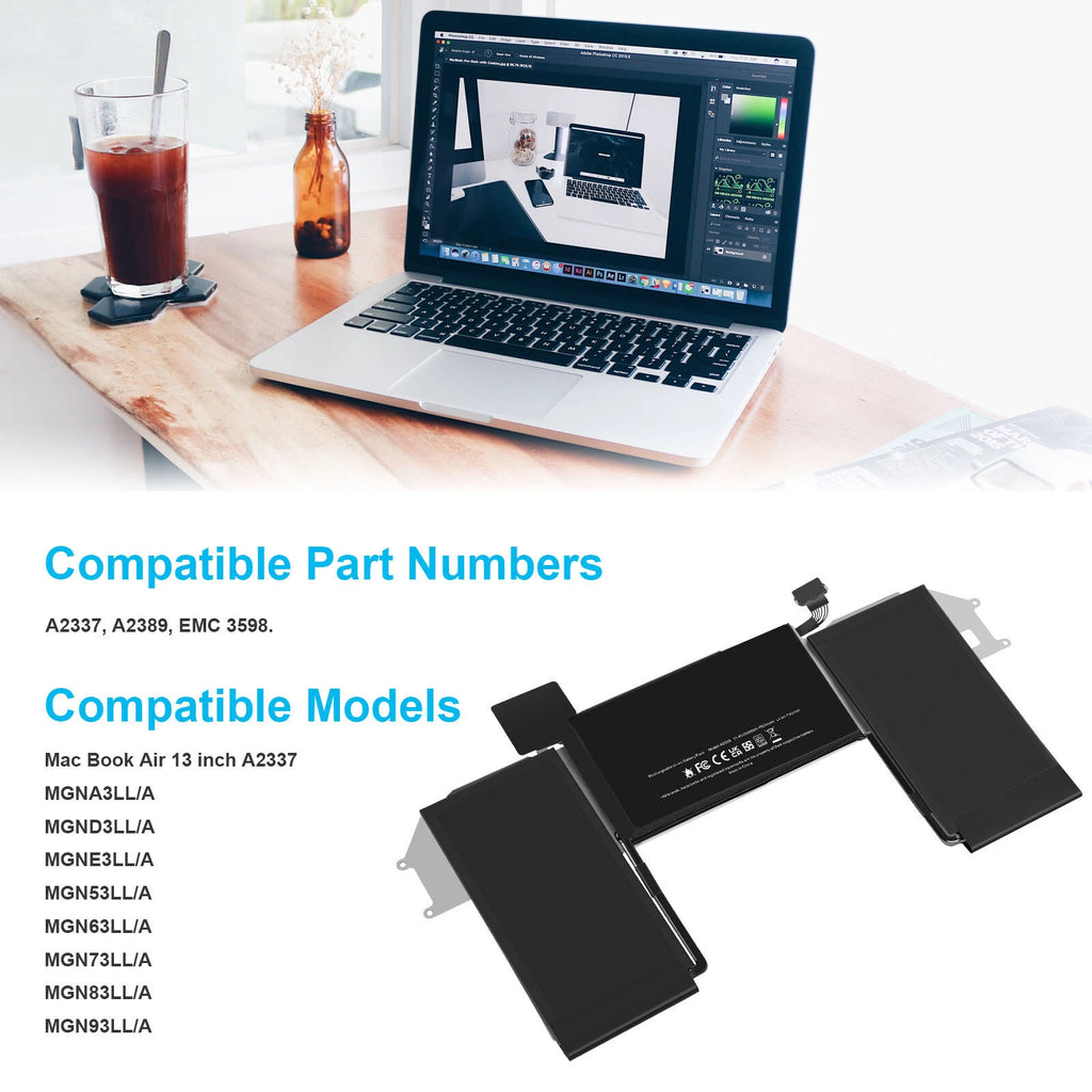 A2389 Battery for Apple MacBook Air 13" A2337 Air M1 Entry 2020 Notebook 55wh