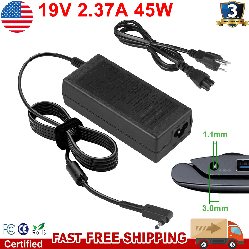 45W 19V 2.37A Laptop Charger AC Adapter For Acer Spin 3 SP314-53N 3.0*1.1mm
