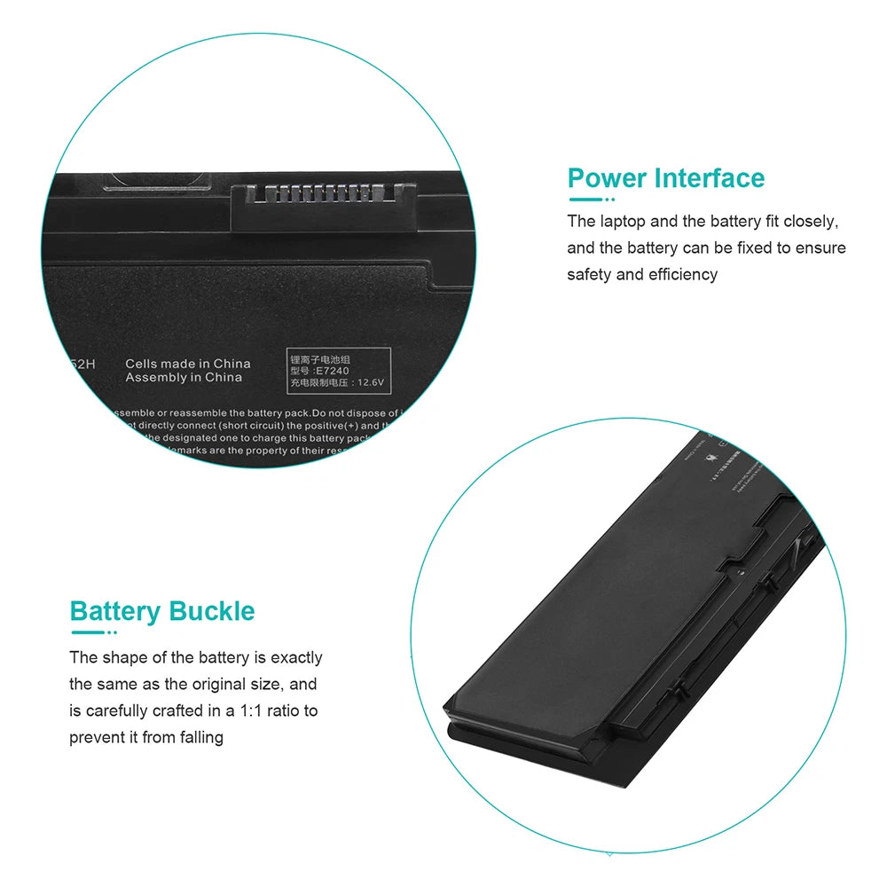 LOT 10X 45Wh VFV59 WD52H Battery For Dell Latitude 12 7000 E7240 E7250 Series