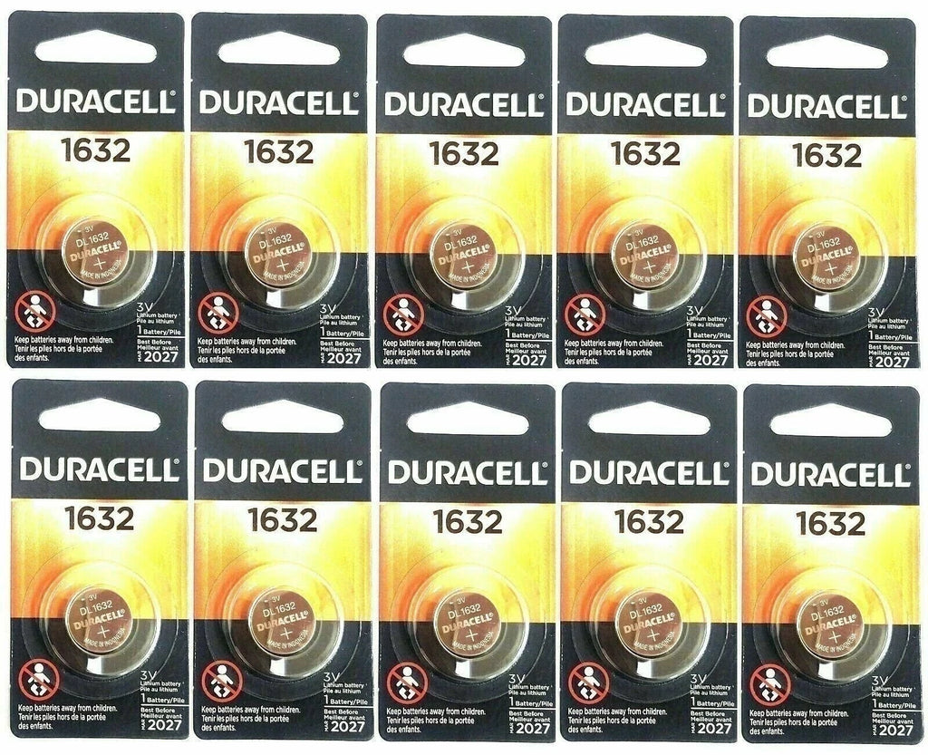 10 Duracell Watch/Electronic DL 1632 CR1632 Lithium Batteries