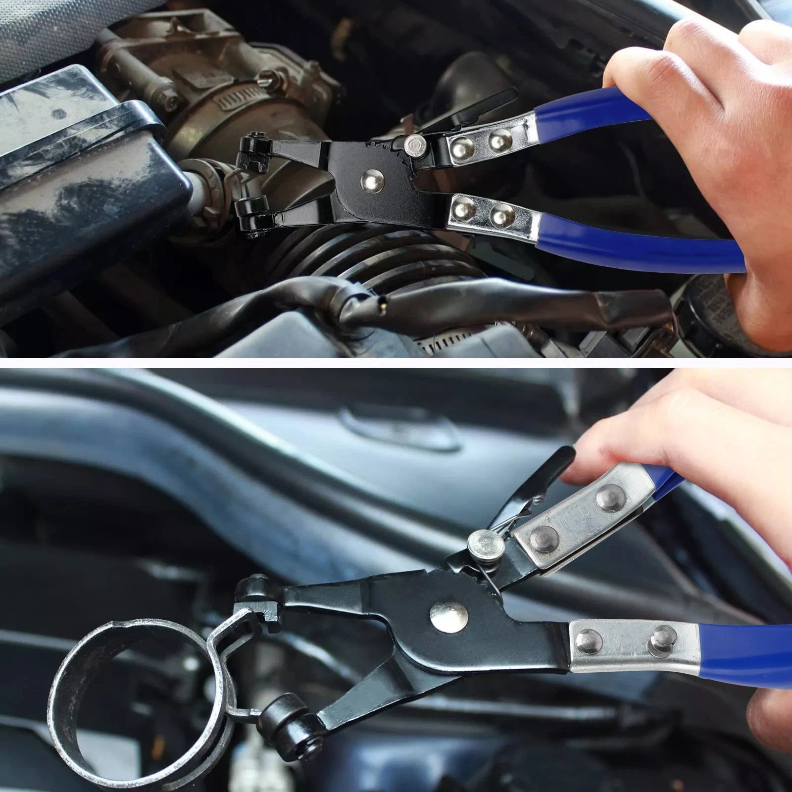9PCS Hose Clamp Clip Plier Set Swivel Jaw Flat Angled Band Automotive Tool Set