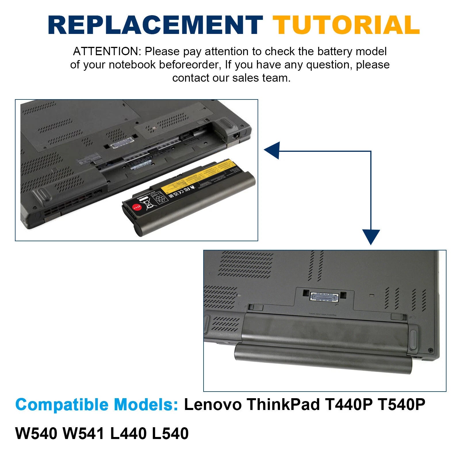?57++ Battery For Lenovo ThinkPad T440P T540P W540 W541 L440 L540 Series 87Wh