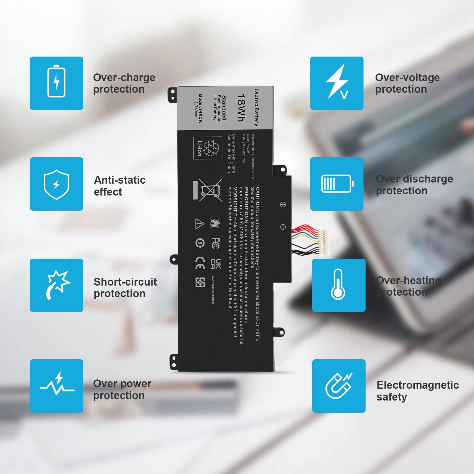 74XCR 074XCR Tablet Battery for Dell Venue 8 Pro 5830 T01D VXGP6 X1M2Y 18Wh