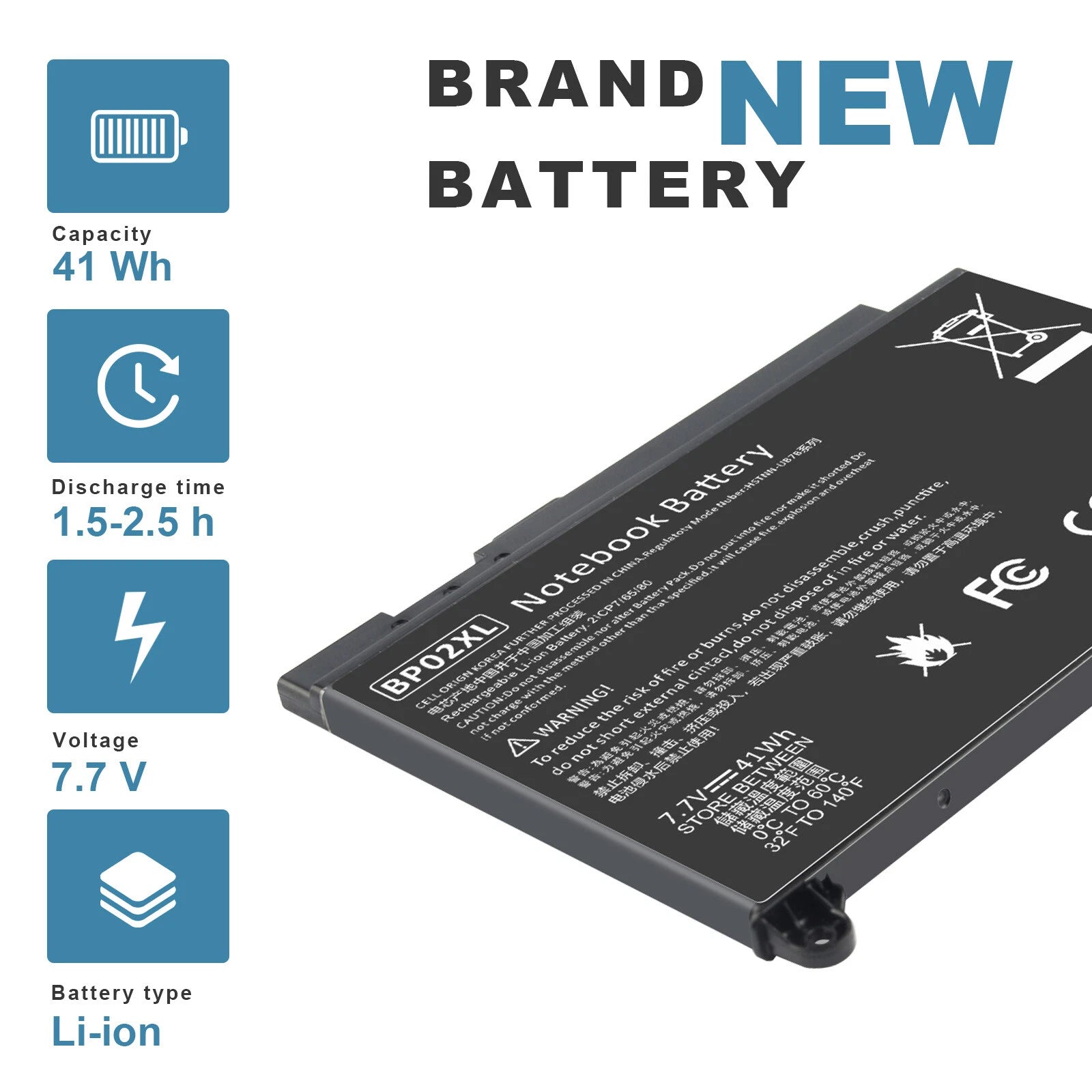 BP02XL Battery For HP Pavilion 15-AU BP02041XL 849909-850 849569-541 TPN-Q175