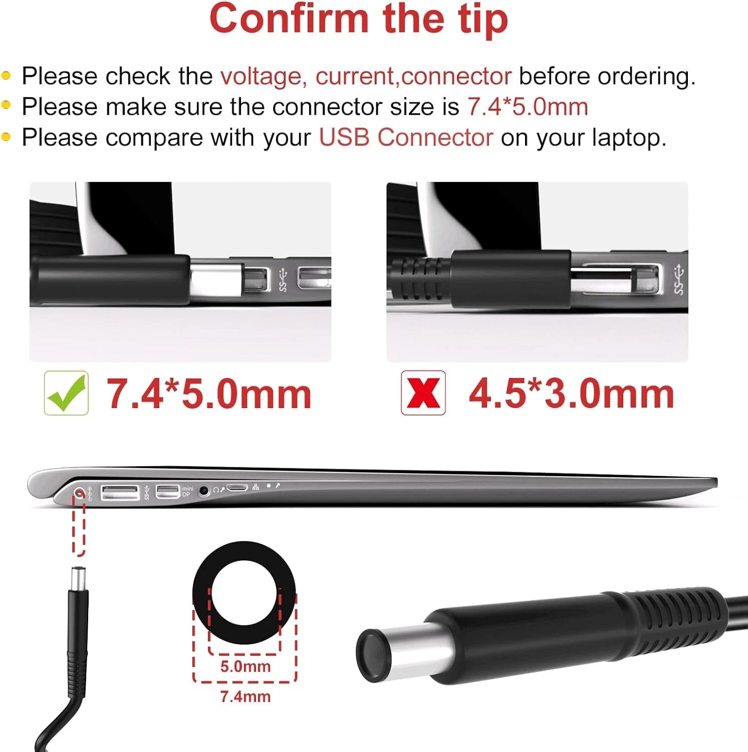 Charger For Dell Latitude D600 D610 D620 D630 E4300 E6400 E6410 E6500 AC Adapter