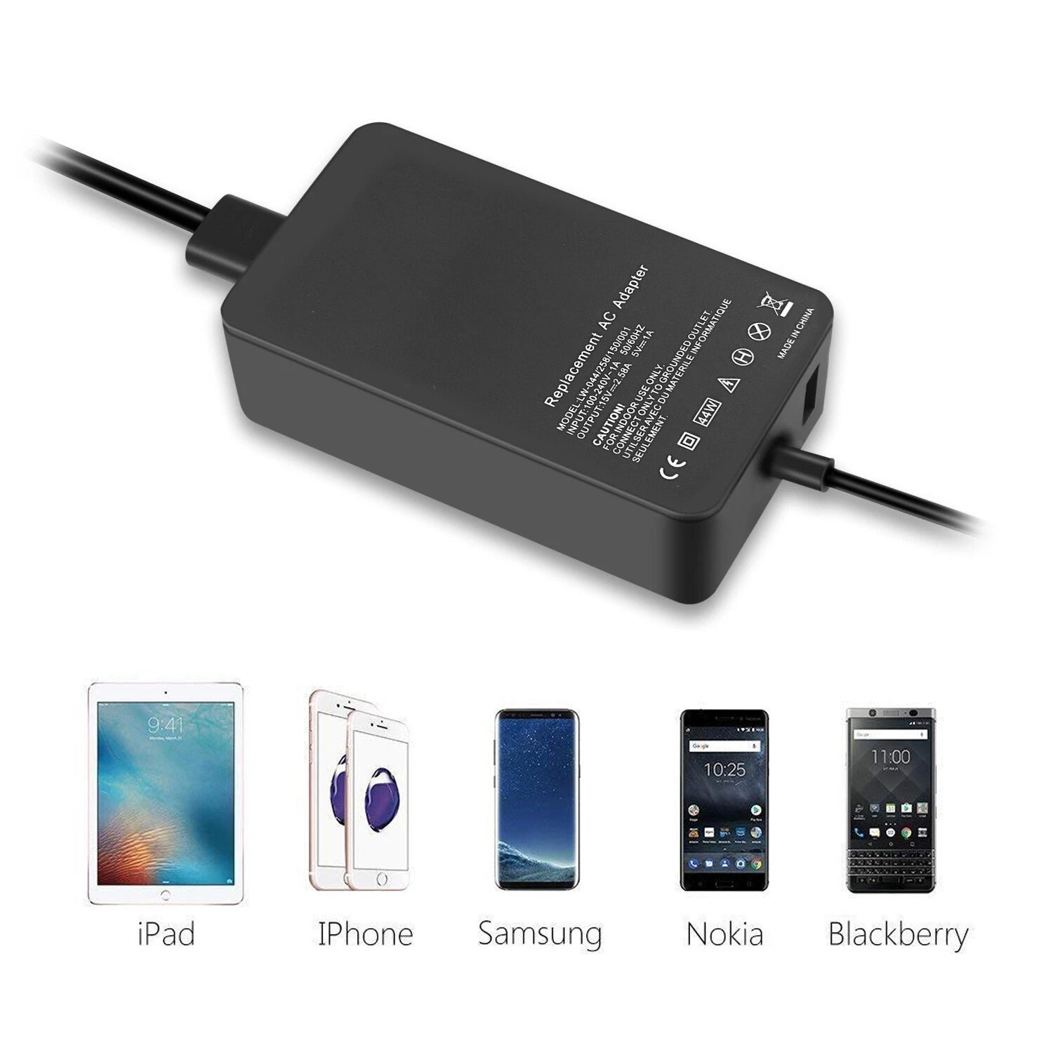 44W 6Pin AC Adapter Charger For Microsoft Surface Pro3 4 5 6 7 1796 1800 1625