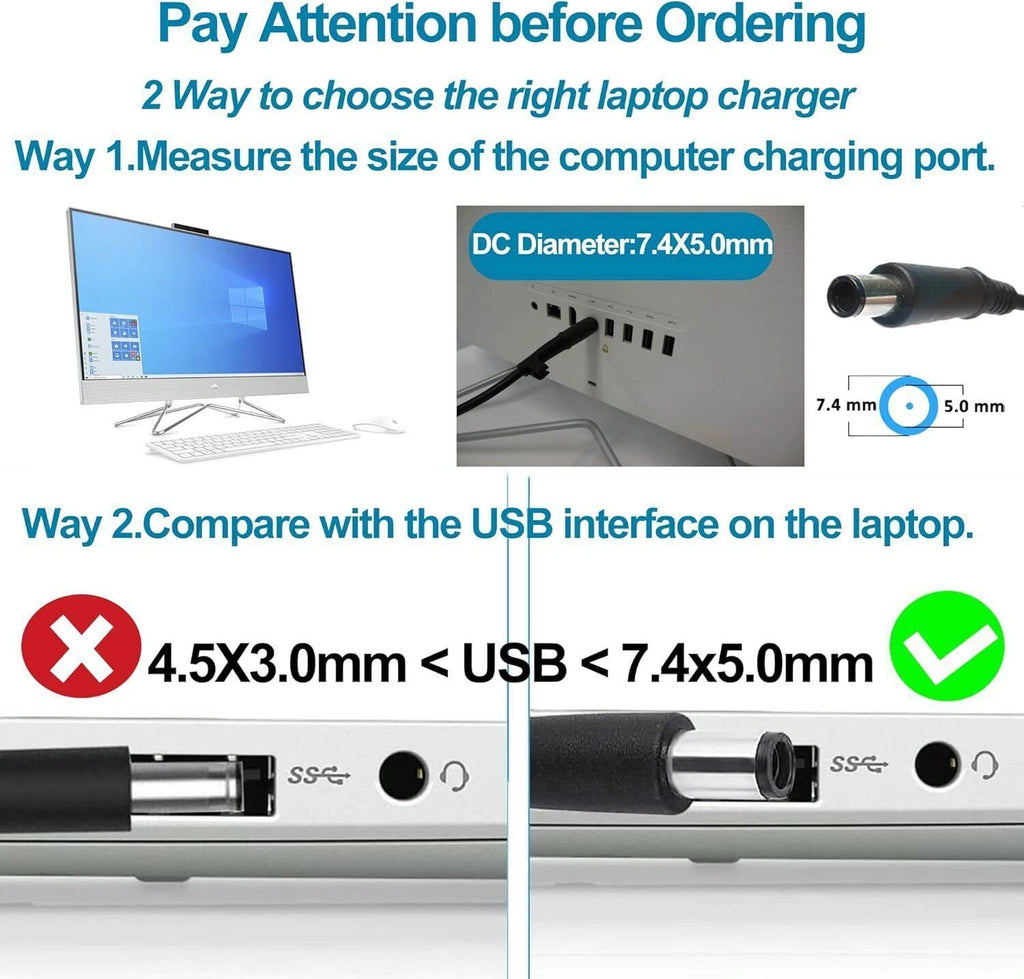 90W 65W AC Adapter Power Supply Cord Charger for HP Pavilion All-in-One 27" 24"