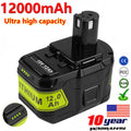 12Ah For RYOBI 18V Battery P108 High Capacity 18Volt Lithium-Ion P102 P104 P109