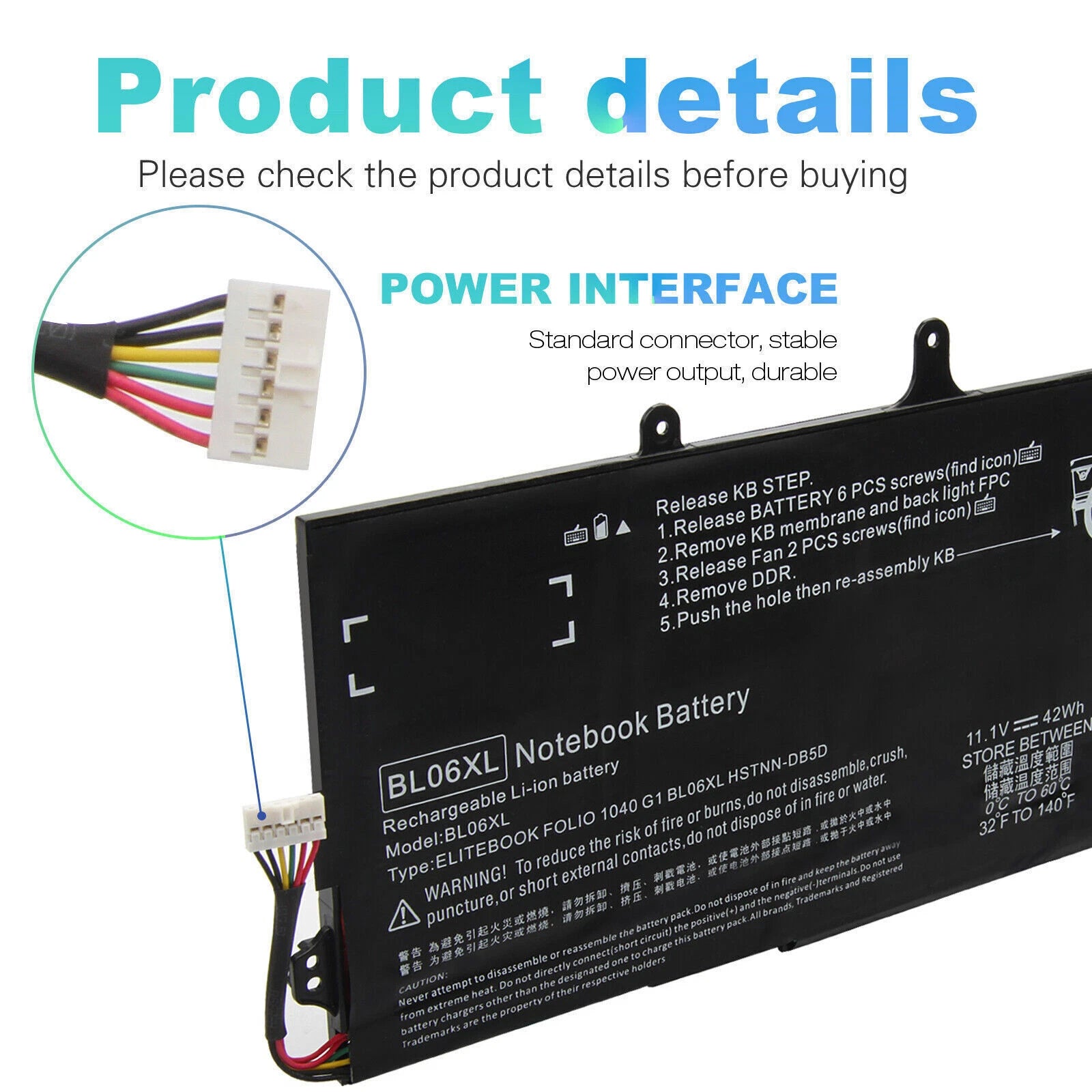 BL06XL Battery For HP EliteBook Folio 1040 G1 G2 BL06042XL HSTNN-DB5D 722297-001