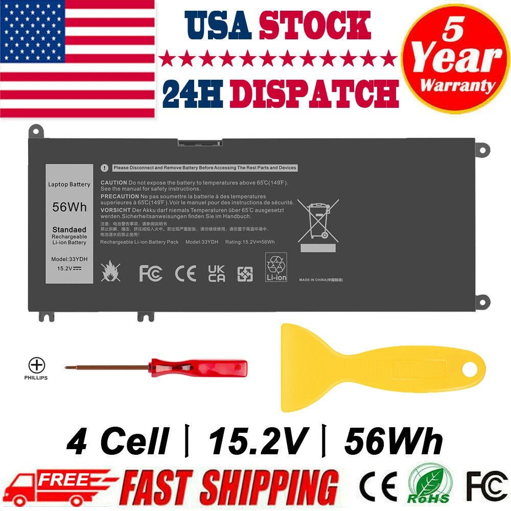 33YDH Battery For Dell Latitude 3380 3480 3490 3590 3580 3400 451-BCDM PVHT1