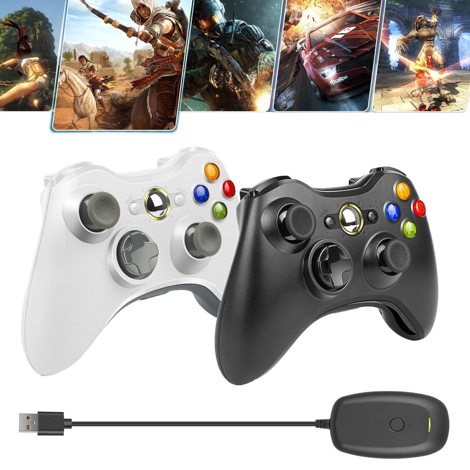 1X & 2X Wired/Wireless Controller For Microsoft Xbox 360/360S Windows 11/10/8/7