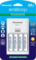 Panasonic Charger with 4 AA Eneloop 2000mAh NiMH Batteries + Free case