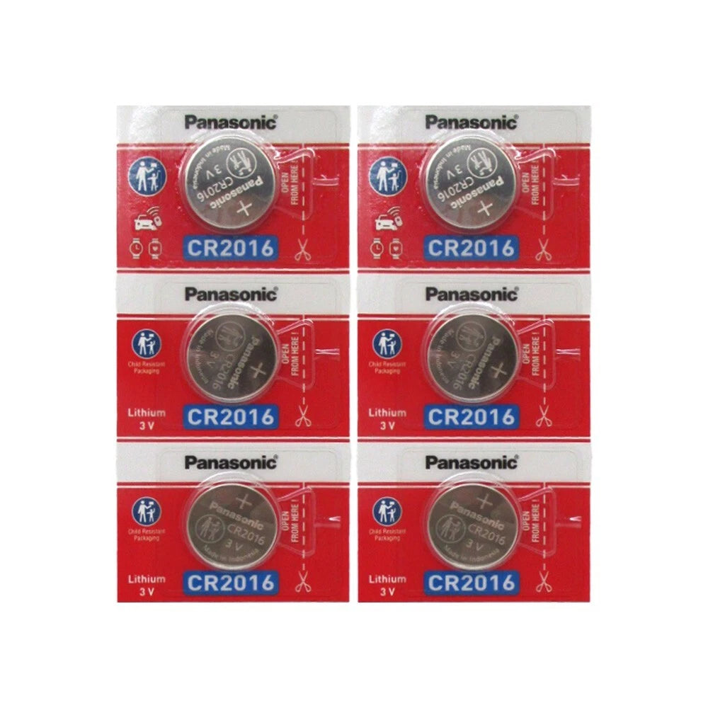 6 x PANASONIC CR 2016 CR2016 ECR2016 LITHIUM COIN CELL Button Battery