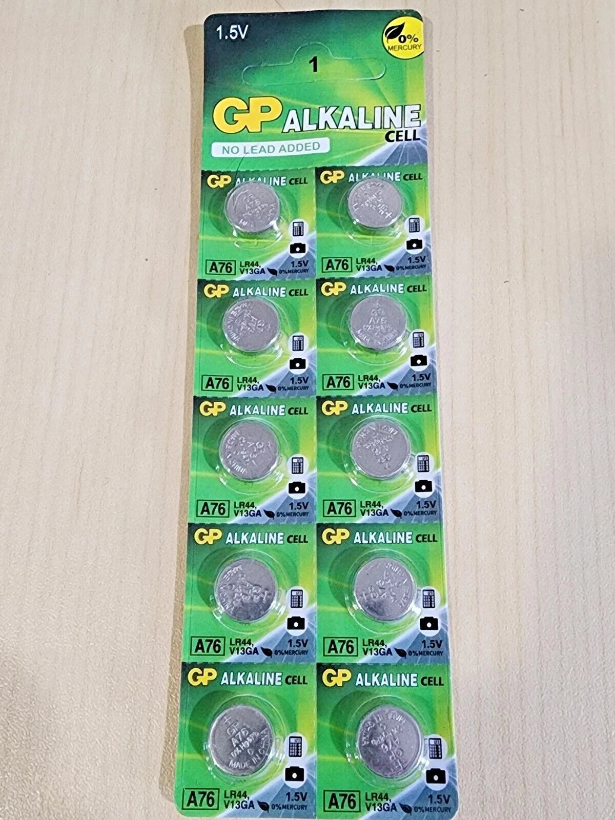 10 piece GP LR44 A76 L1154 AG13 357 New Alkaline Battery