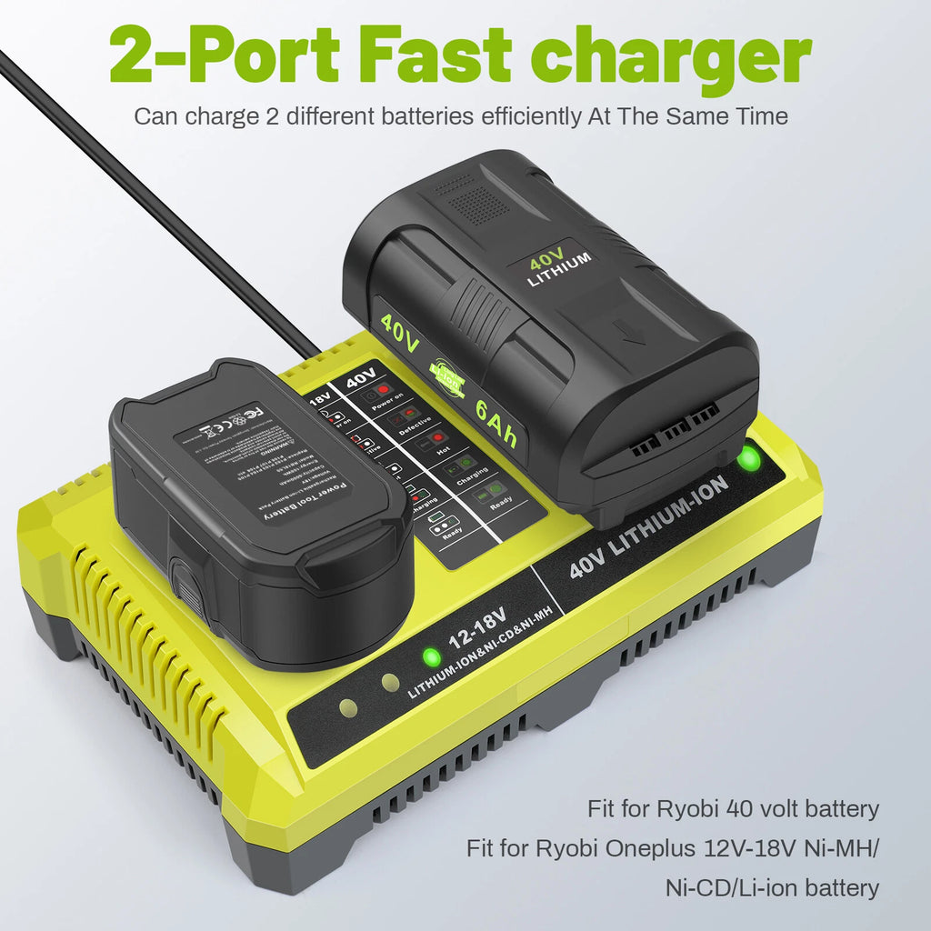 P117 Fast Charger For RYOBI For One+ Plus P108 12V 18V 40V Lithium-Ion Battery