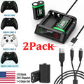 2*Rechargeable Battery+USB Charger Cable Pack For XBOX One/360/S/X Controller US