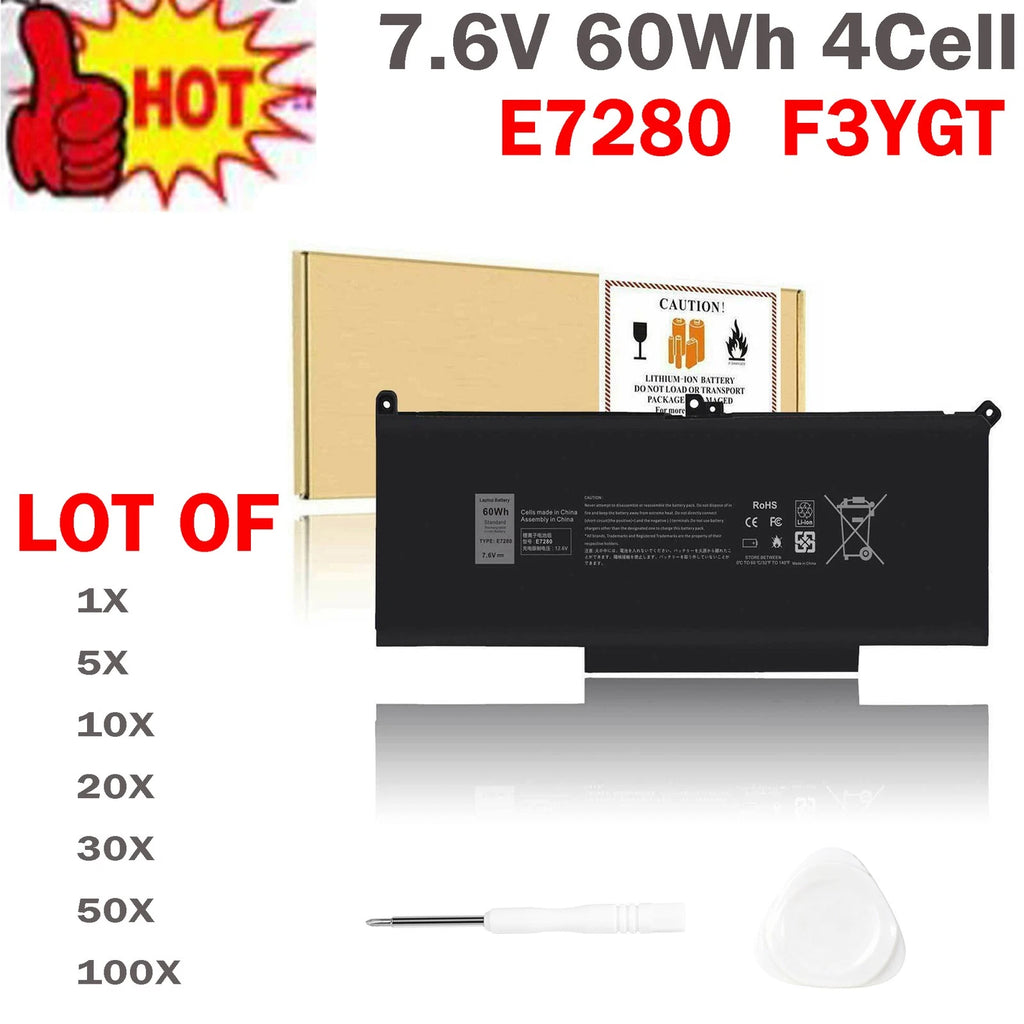 ??LOT F3YGT Battery For Dell Latitude 12 13 14 E7280 E7480 7480 7490 7380 DM3WC