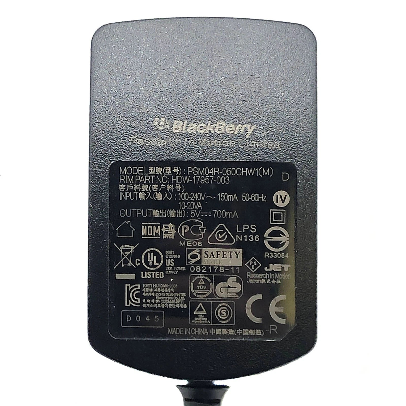 NEW OEM Blackberry PSM04R-050CHW1(M) Power Adapter Cell Phone Charger 5V 0.7A