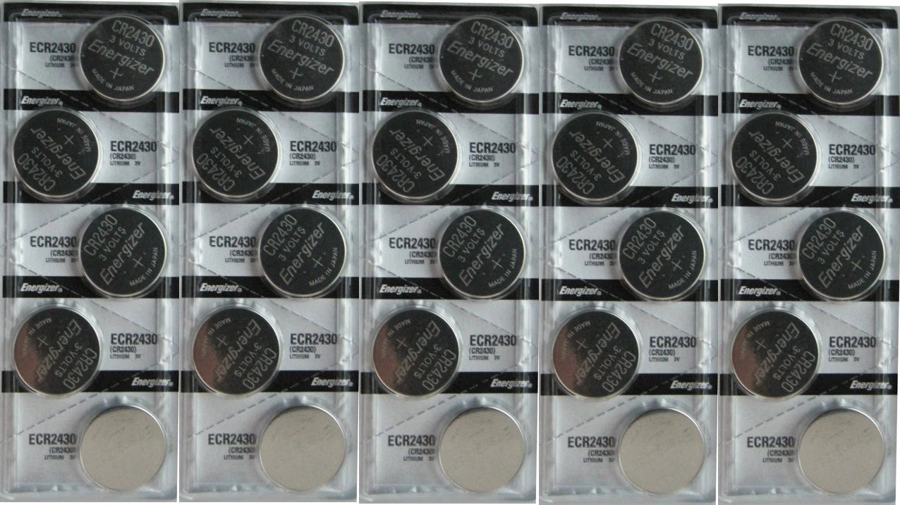 25 Energizer CR2430 2430 Lithium 3-Volt Coin Cell Batteries