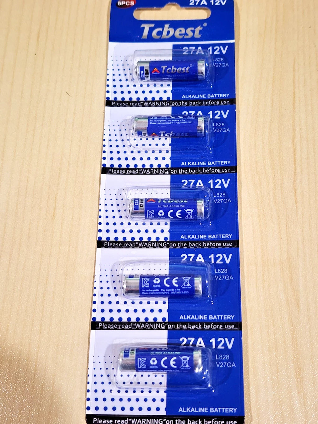 5 pc 12V Tcbest Ultra Alkaline Batteries A27, 27A, MN27, GP27A, 8LR732, L828