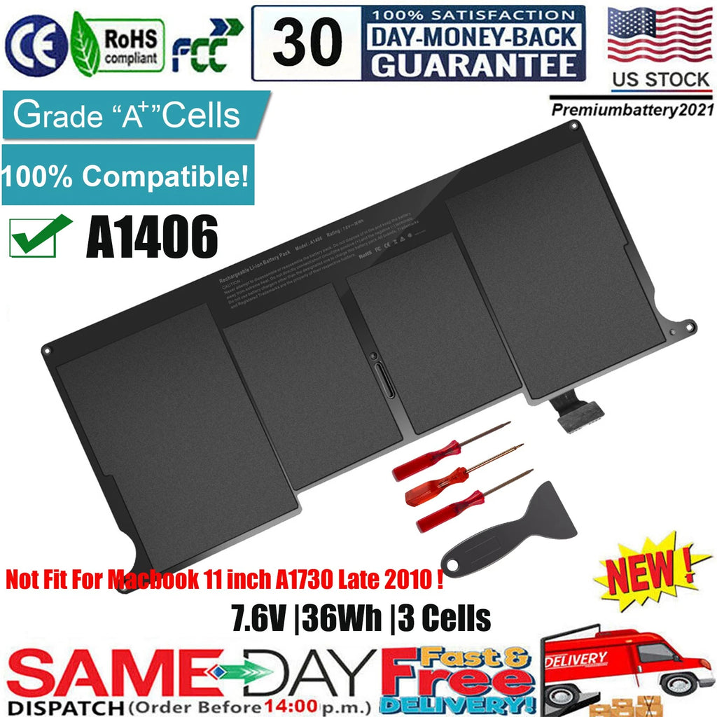 For Apple MacBook Air 11" A1465 Mid 2012 2013 MD711LL/A A1406 Battery 661-7467