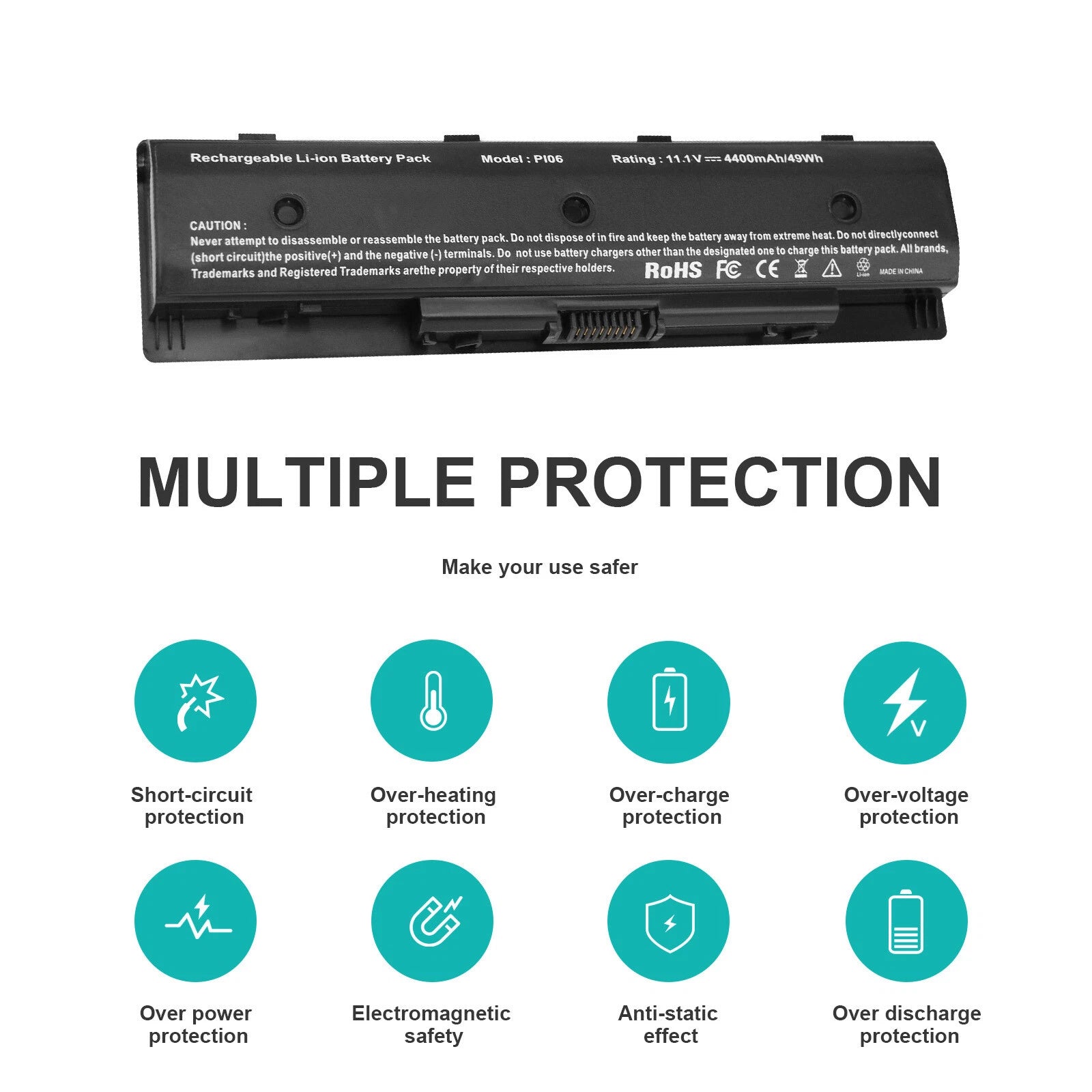 Laptop Battery for HP 710417-001 710416-001 709988-541 TPN-L111 PI06 PI06XL P106