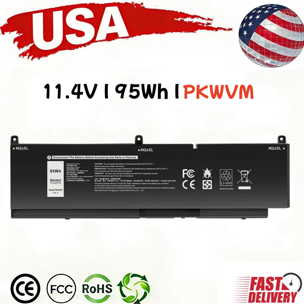 95wh PKWVM Battery For Dell Precision 7550 7560 7750 7760 0447VR 068N03 453-BBCQ