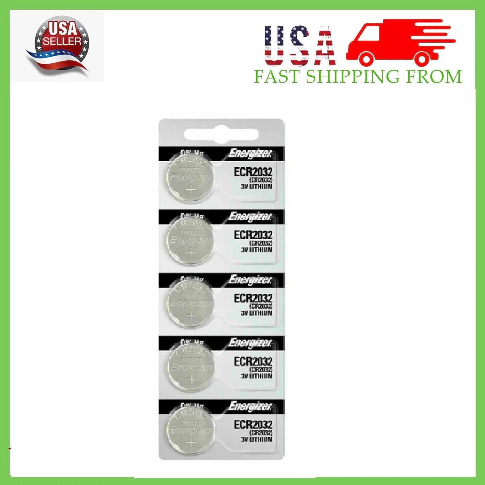 Lot 5 Pcs Fresh Energizer CR2032 3V Lithium Coin Cell Button Battery CR 2032 USA