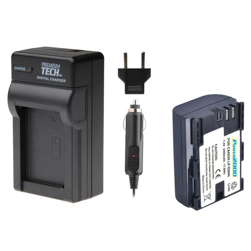 Premium Tech LP-E6NH Rechargeable Battery + Charger for
