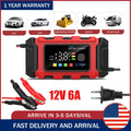 Car Battery Charger 12V 6A Maintainer Trickle Charger Motorcycle AGM LiFePO4 US