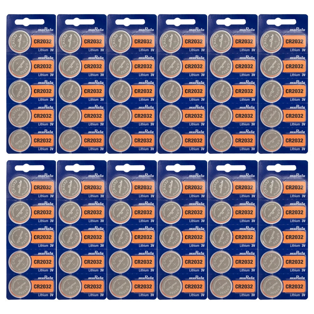 Murata CR2032 Battery 3V Lithium Coin Cell (60 Batteries)