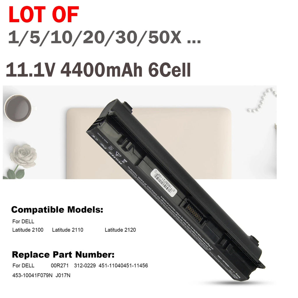 LOT Battery For Dell Latitude 2100 2110 2120 451-11040 451-11456 312-0229 4400mA