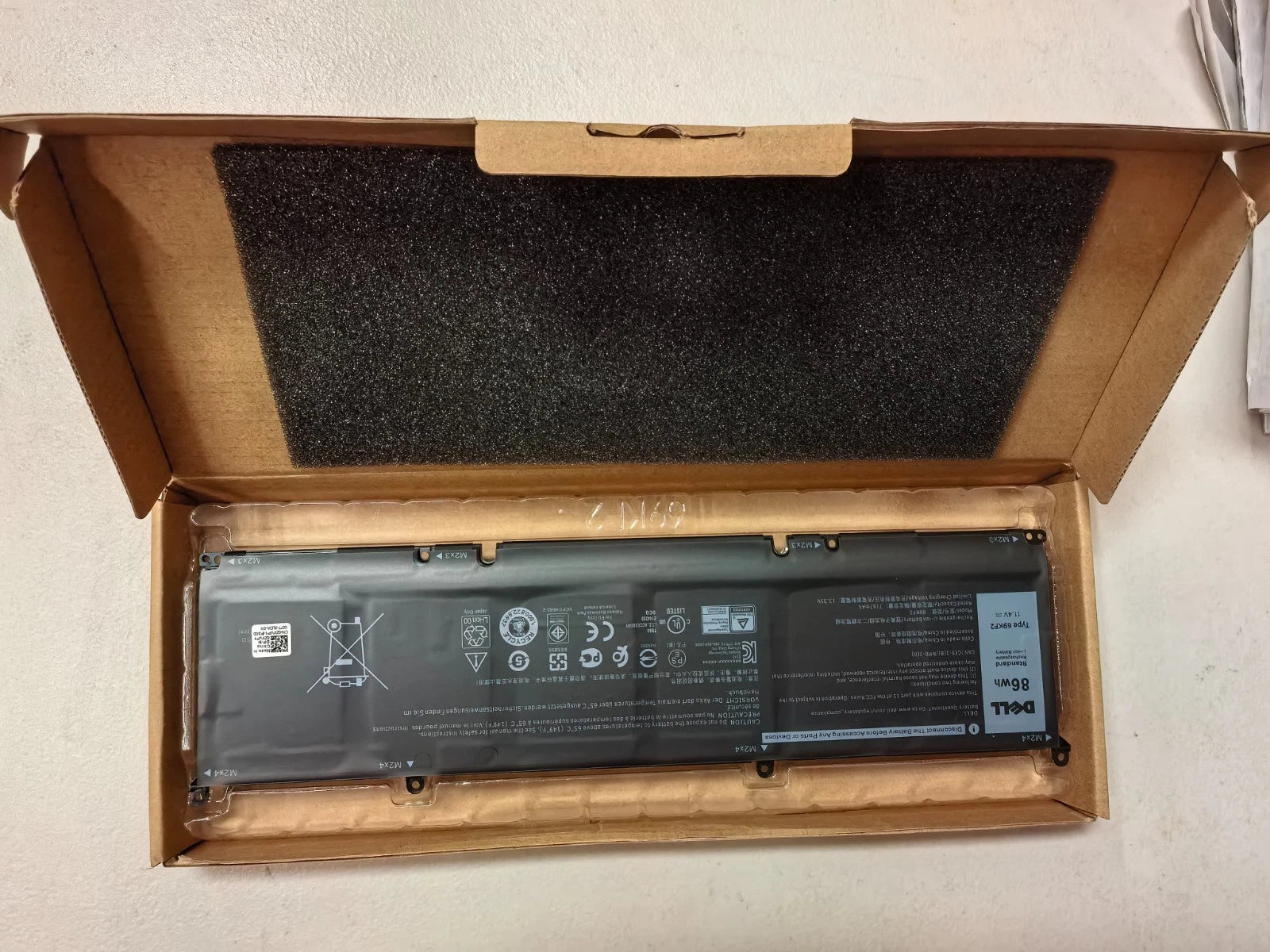 OEM NEW 86Wh 69KF2 Battery Dell XPS 15 9500 Precision 5550 M59JH M15 M17