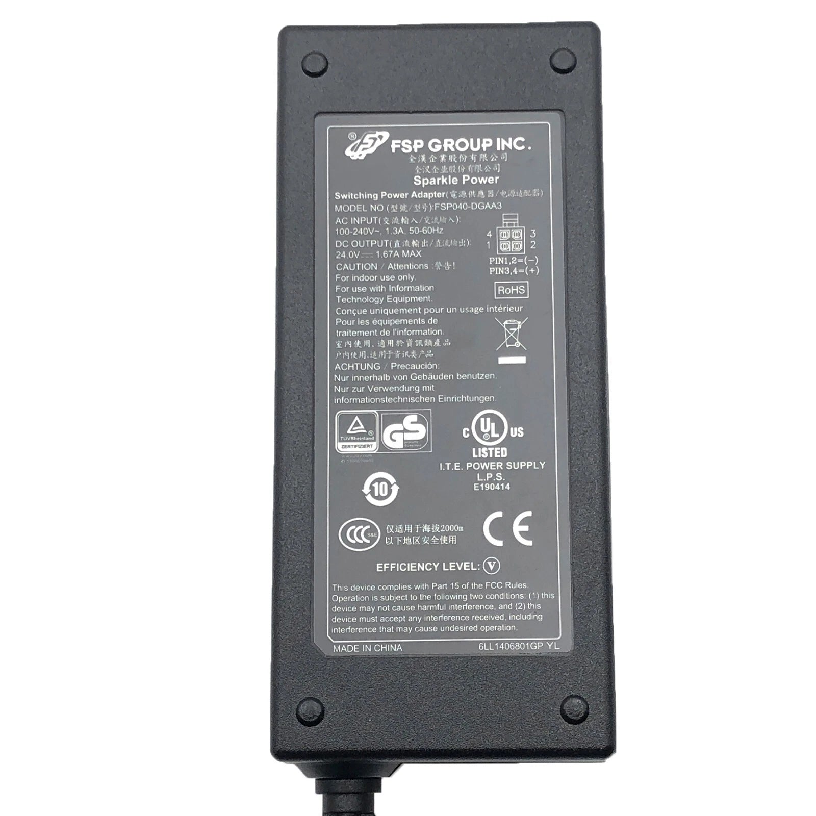 NEW Genuine FSP 24V 1.67A AC Power Adapter FSP040-DGAA3 4-Pin Plug