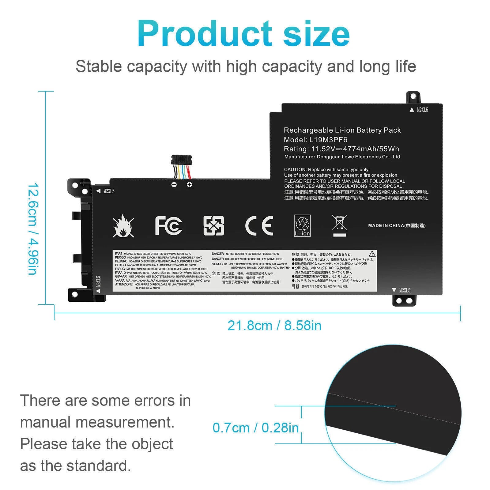 Battery L19M3PF6 L19C3PF5 L19L3PF2 For Lenovo Ideapad 5-15IIL05 5-15ARE05 81YQ