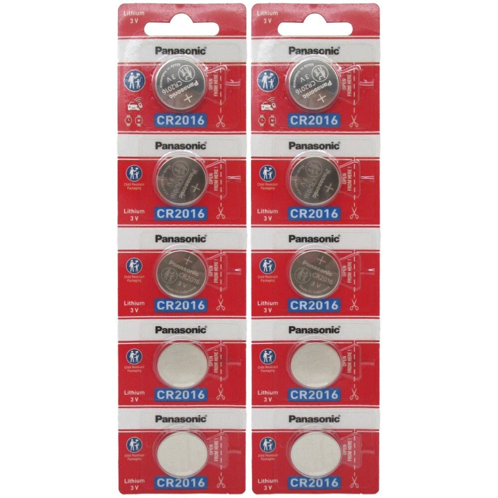 10 x PANASONIC CR 2016 CR2016 ECR2016 LITHIUM COIN CELL Button Battery