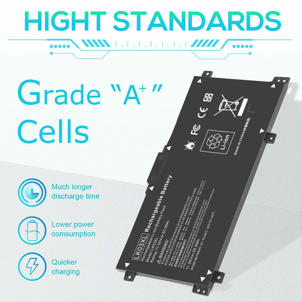 LK03XL Battery For HP Envy X360 15-bp 15-bq 15-cn 17-ae 17-ce 17-bw L09281-855
