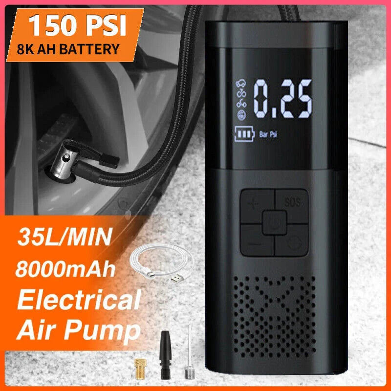 12V Cordless Inflator Compressor Air Pump Tyre Tube Repair Tools for Car Bike