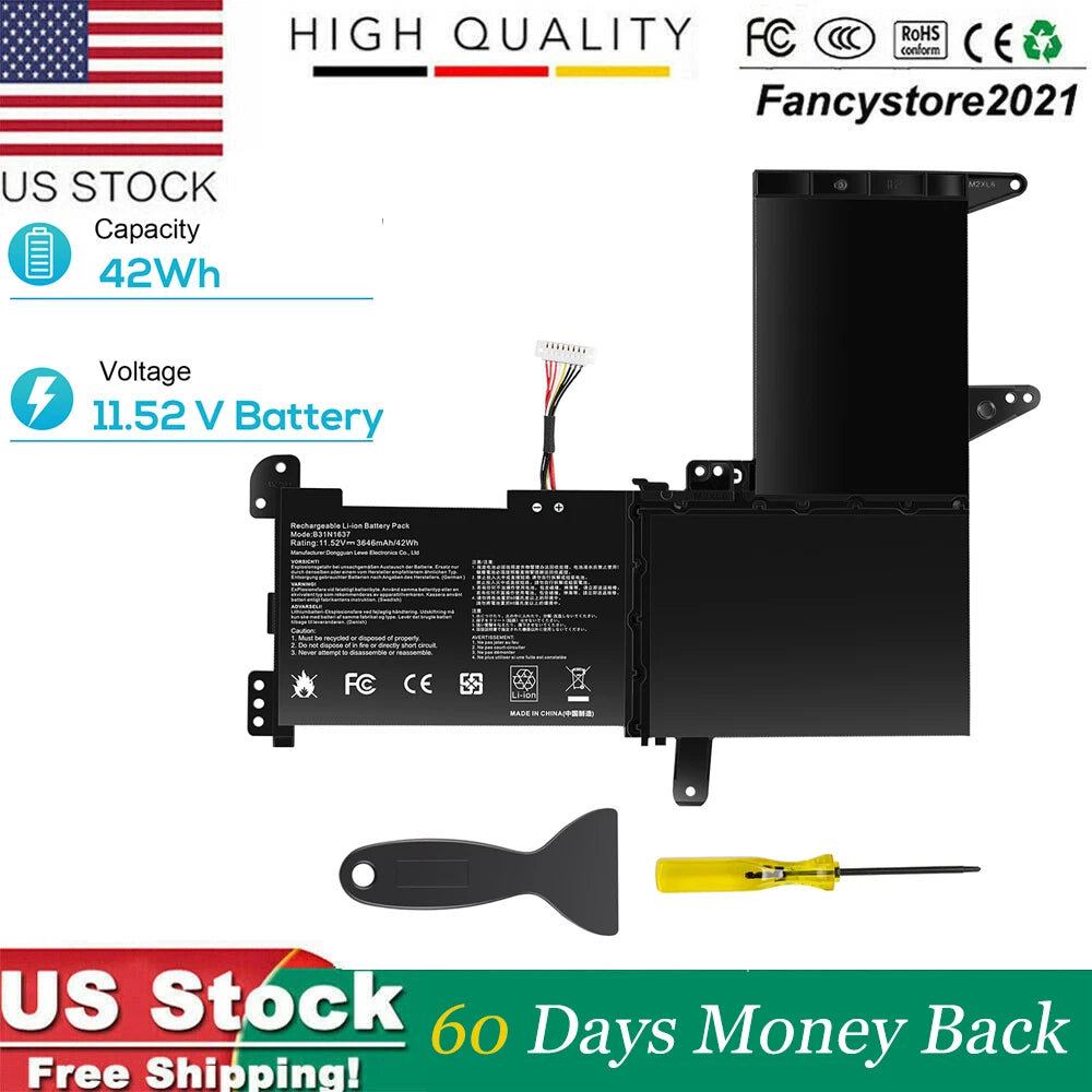 B31N1637 C31N1637 Laptop Battery for ASUS VivoBook X510 X510U X510UQ S15 S510U