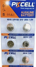 6 PKCELL LR1130 AG10 189 L1131 389 V10GA 1.5 V BATTERY
