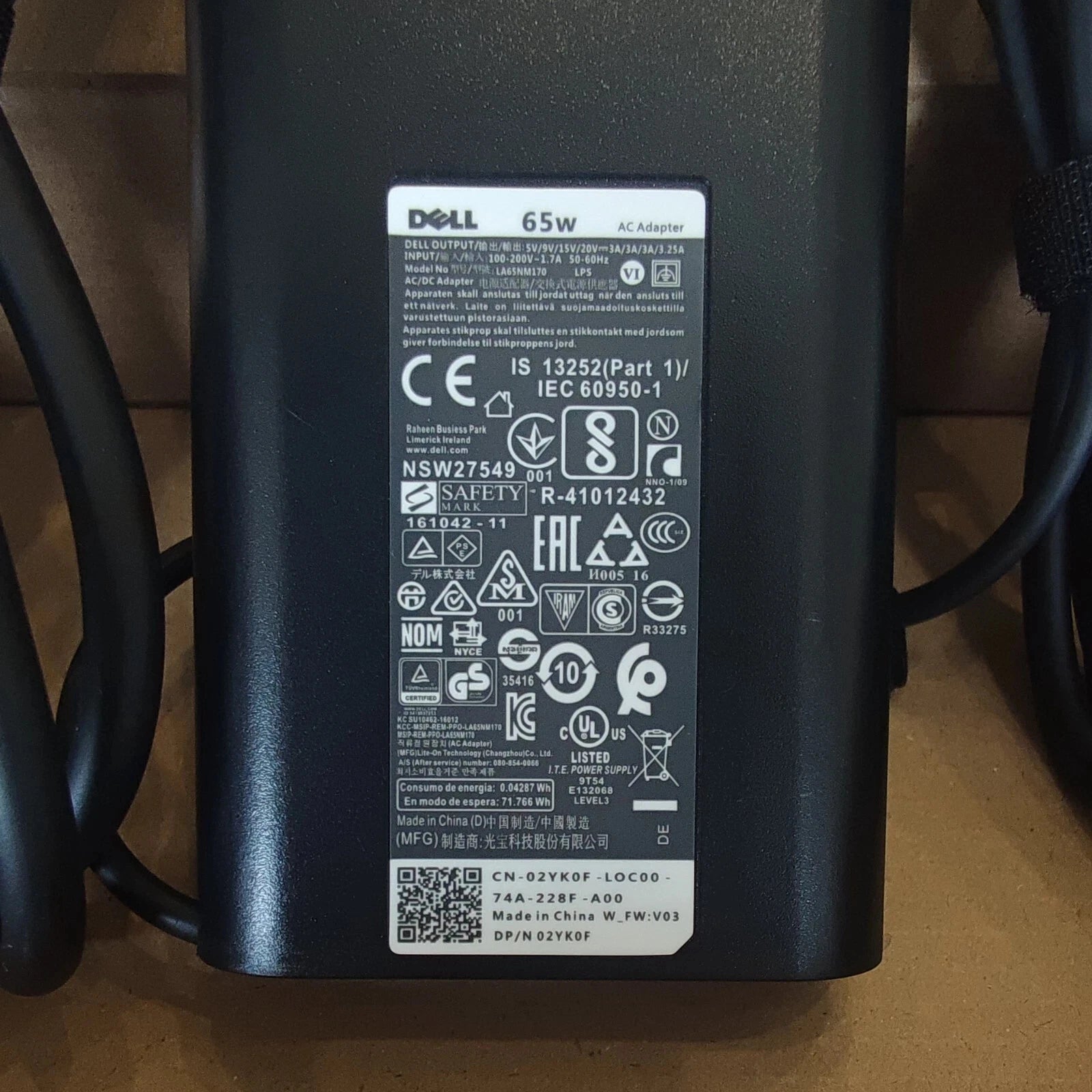 Original 65W 0JYJNW Type-C USB-C Adapter For Dell Latitude 9510 3410 3510 0M1WCF
