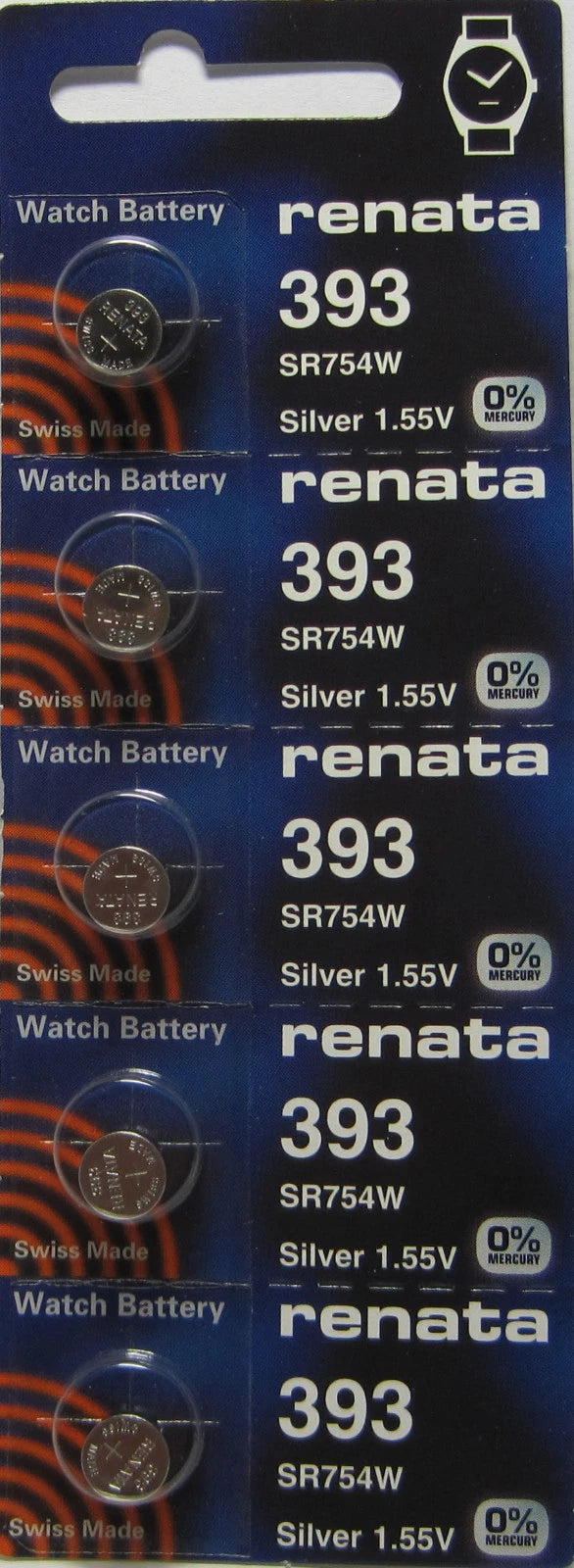 5 Renata Swiss Made SR754W Watch Batteries
