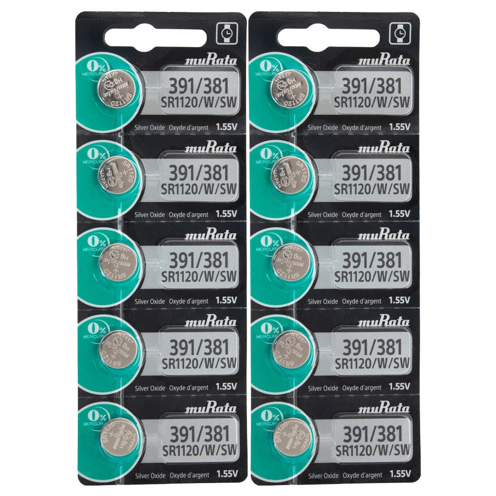 Murata 391 Watch Batteries 10 Pcs - Replaces Sony