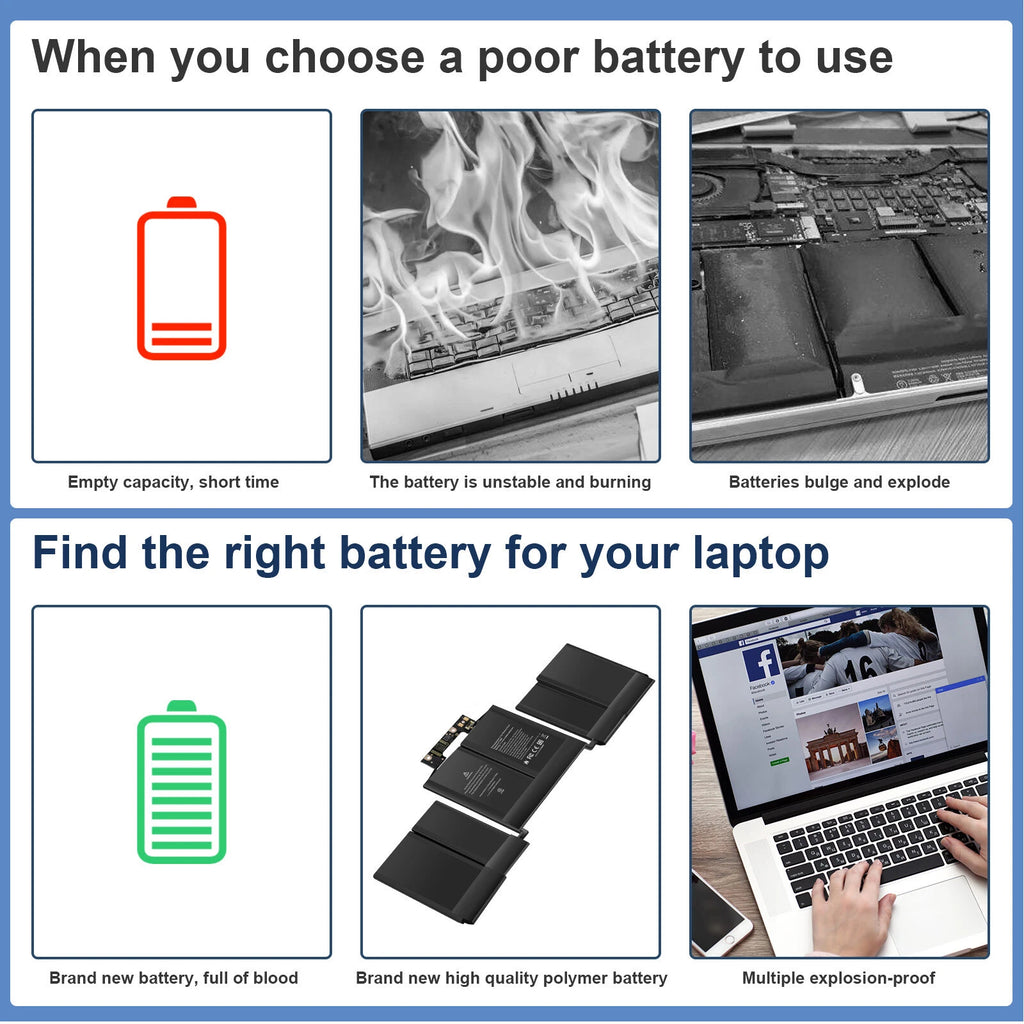 A1964 Battery for MacBook Pro 13" A1989 Mid 2018 2019 A2251 2020 EMC 3214 3358